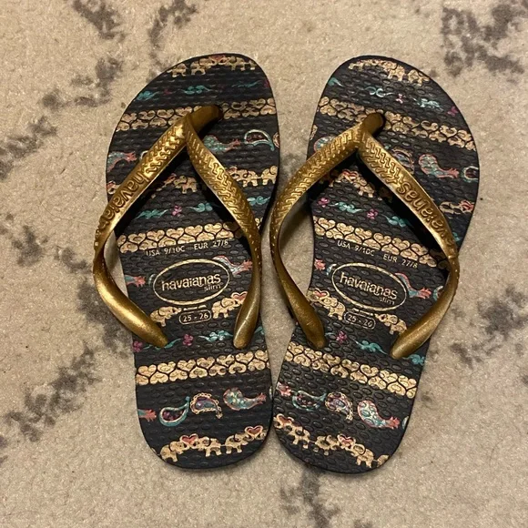 Havaianas Shoes Havaianas Slim Flip Flop Elephant Gold 9c